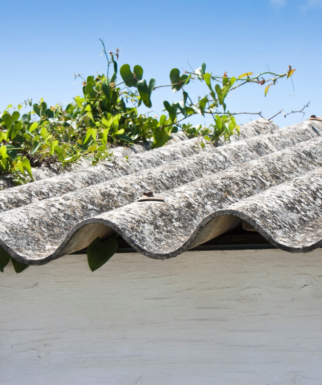 ommercial building roof with asbestos cement sheets in Mansfield